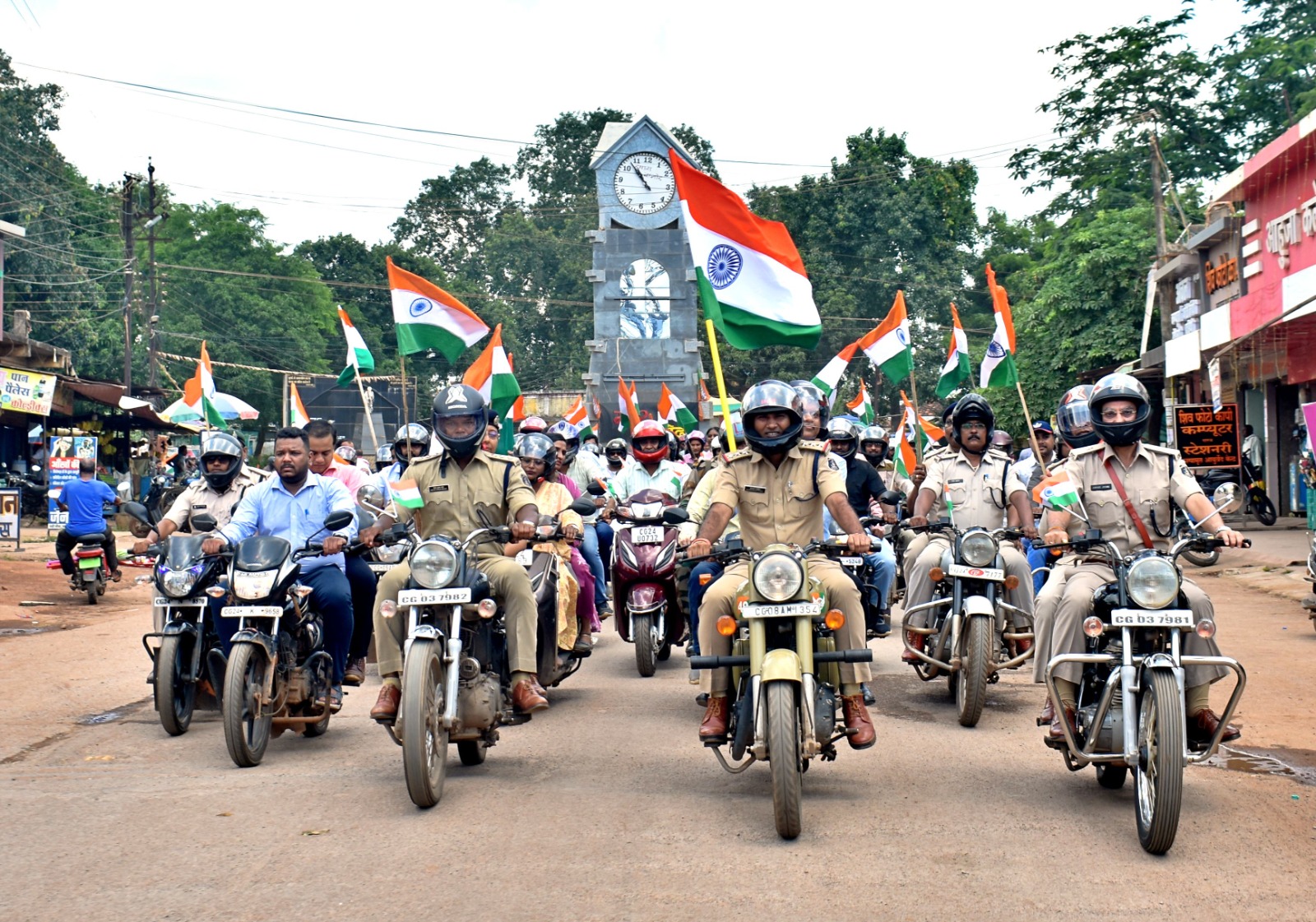 हर घर तिरंगा अभियान के तहत बालोद में निकली  विशाल बाईक रैली