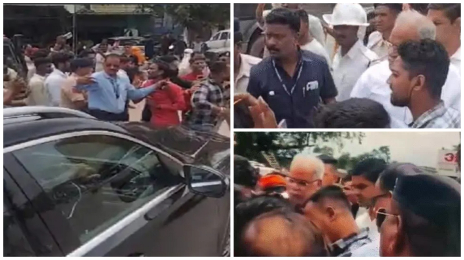दुर्ग : भूपेश की गाड़ी बजरंग दल ने रोकी, सुरक्षाकर्मियों से हुई धक्का-मुक्कीः छत्तीसगढ़ के पूर्व CM बोले- सरकार डरी हुई…