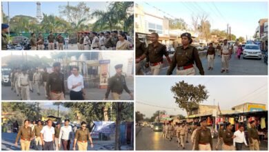 नगरीय निकाय चुनाव से पहले रायगढ़ पुलिस का शक्ति प्रदर्शन, जिलेभर में निकाला फ्लैग मार्च…