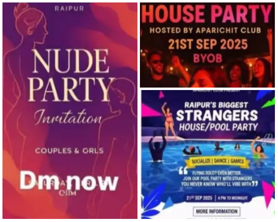 रायपुर का न्यूड पार्टी कांड : राजधानी में अय्याशी का अड्डा, विदेश से आए कपल – पुलिस ने फोड़ दिया गंदा खेल… रायपुर का न्यूड पार्टी कांड : राजधानी में अय्याशी का अड्डा, विदेश से आए कपल – पुलिस ने फोड़ दिया गंदा खेल…