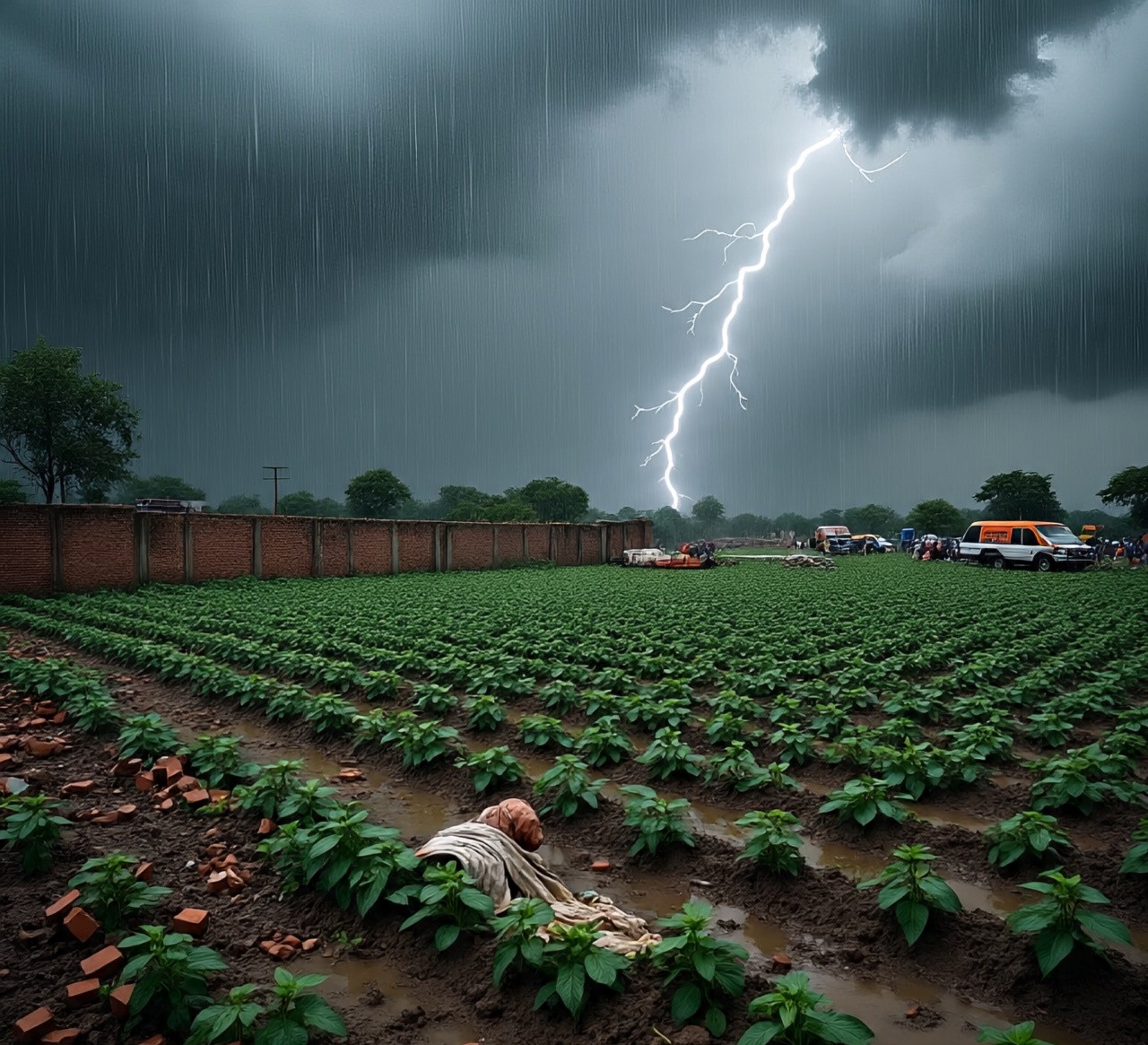 बारिश और तूफान का कहर : सरगुजा संभाग में तबाही – तीन सौ एकड़ में टाऊ फसल बर्बाद, दीवार ढही, एक की मौत…