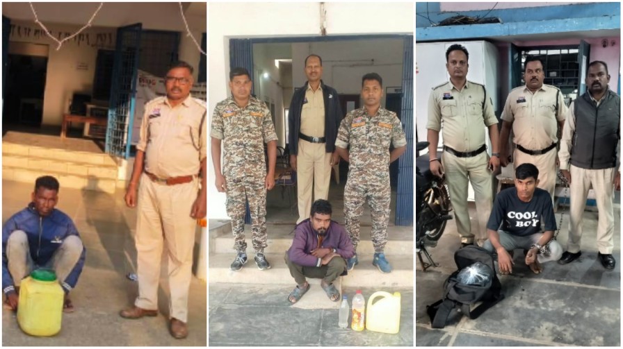 रायगढ़ पुलिस की बड़ी कार्रवाई – पुसौर, जोबी और जूटमिल में तीन शराब तस्कर गिरफ्तार, 28 लीटर महुआ शराब जब्त, भारी मात्रा में लहान नष्ट… रायगढ़ पुलिस की बड़ी कार्रवाई – पुसौर, जोबी और जूटमिल में तीन शराब तस्कर गिरफ्तार, 28 लीटर महुआ शराब जब्त, भारी मात्रा में लहान नष्ट…