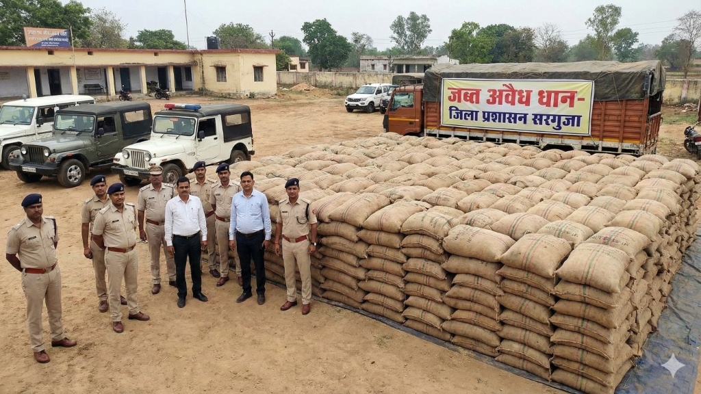 सरगुजा में धान माफियाओं पर प्रशासन का ‘चाबुक’ : 1335 क्विंटल अवैध धान जब्त, 32 लाख का माल सीज; ट्रेडिंग कंपनियों में मचा हड़कंप… सरगुजा में धान माफियाओं पर प्रशासन का ‘चाबुक’ : 1335 क्विंटल अवैध धान जब्त, 32 लाख का माल सीज; ट्रेडिंग कंपनियों में मचा हड़कंप…