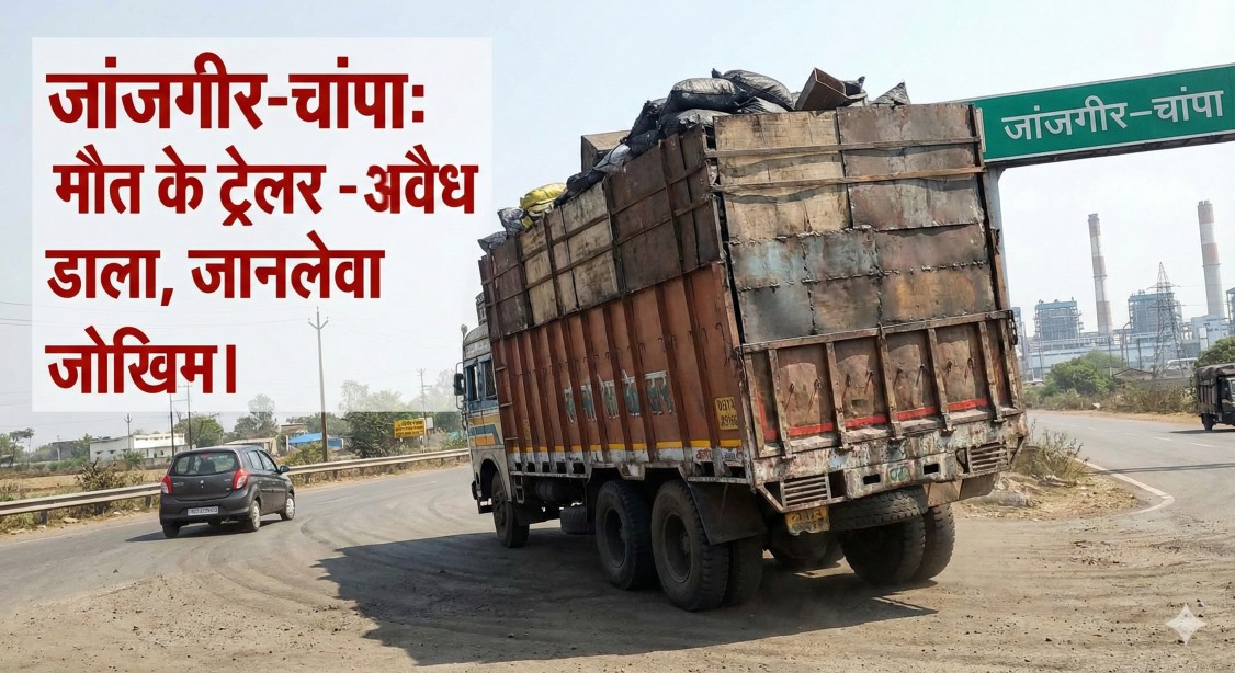 एक्सक्लूसिव : जांजगीर-चांपा की सड़कों पर दौड़ते ‘यमराज’: मुनाफे की हवस में 2 फीट ‘मौत’ बढ़ा रहे ट्रेलर संचालक, RTO की रहस्यमयी चुप्पी!…