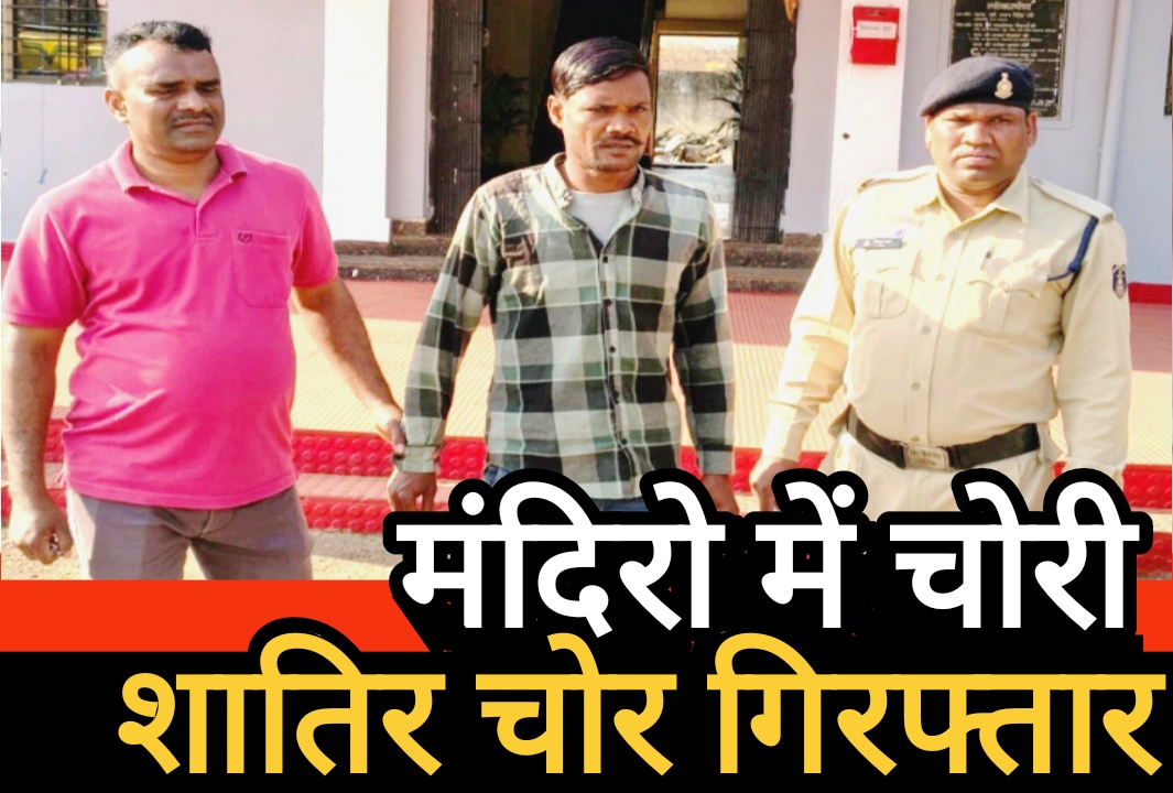 बालोद पुलिस की बड़ी कामयाबी : मंदिरो में चोरी करने वाला शातिर चोर गिरफ्तार, 3 प्रकरणों में 3666 रुपये बरामद