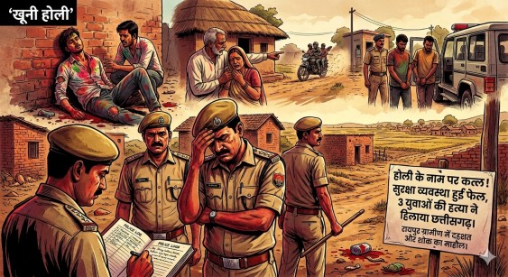 रायपुर में ‘खूनी होली’ : पुलिस का फ्लैग मार्च फेल, ग्रामीण इलाकों में तीन कत्ल और चाकूबाजी से दहला जिला…