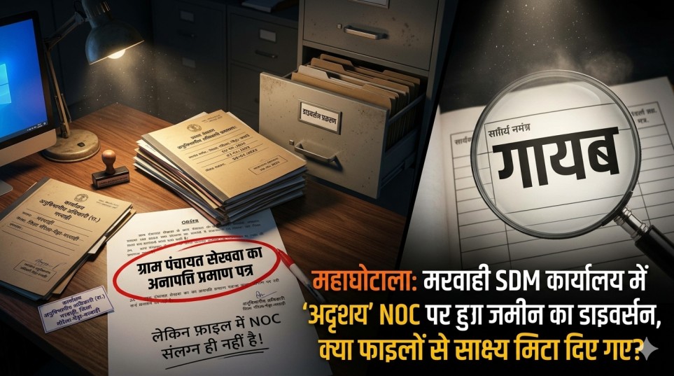 महाघोटाला : मरवाही SDM कार्यालय में ‘अदृश्य’ NOC पर हुआ जमीन का डाइवर्सन, क्या फाइलों से साक्ष्य मिटा दिए गए?…
