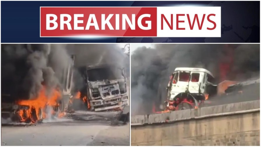 घरघोड़ा में भीषण सड़क हादसा : जिंदा जल गए दो चालक, आग का तांडव देख कांप उठी रूह!… घरघोड़ा में भीषण सड़क हादसा : जिंदा जल गए दो चालक, आग का तांडव देख कांप उठी रूह!…