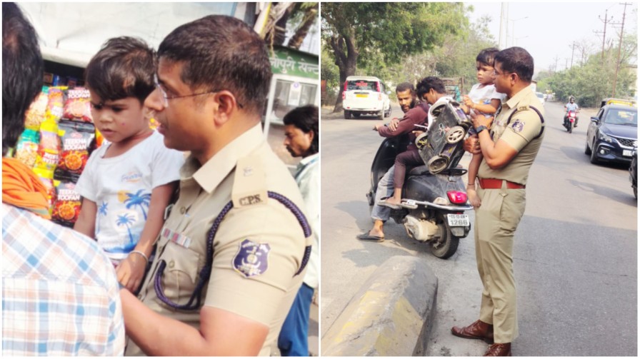 खाकी का मानवीय चेहरा : बीच सड़क पर खिलौने के साथ खेल रहे मासूम के लिए ‘फरिश्ता’ बने एडिशनल एसपी अनिल सोनी…