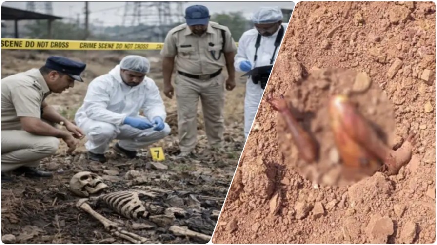 रायपुर में दोहरे हत्याकांड से सनसनी : एक जगह जमीन से बाहर दिखे लाश के हाथ-पांव, दूसरी जगह मिला नरकंकाल…