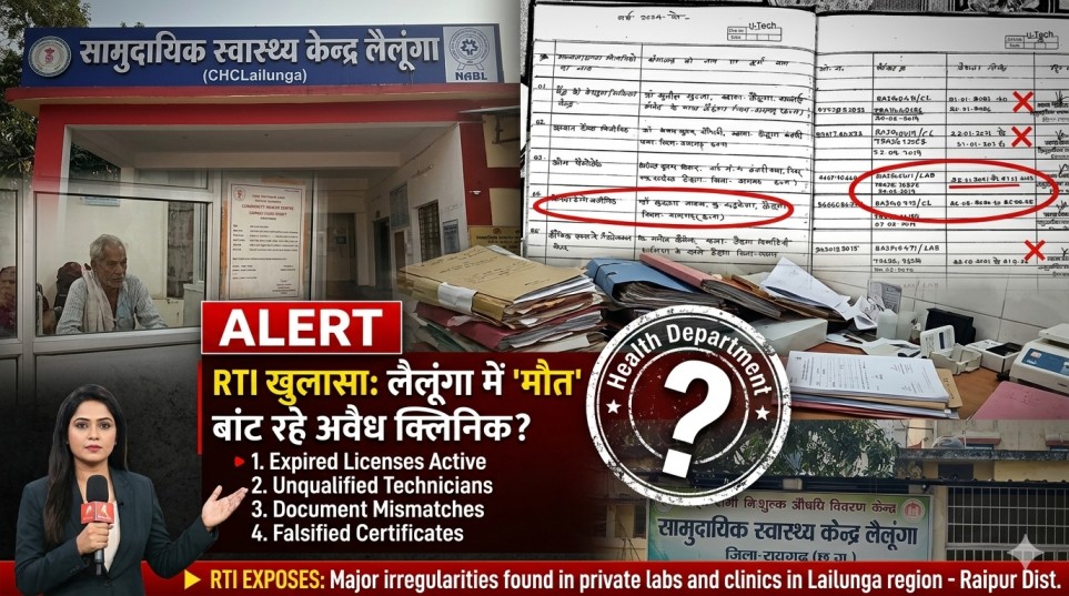 सनसनीखेज खुलासा : लैलूंगा में ‘मौत’ बांट रहे अवैध पैथोलॉजी और लैब? RTI की फाइलों ने स्वास्थ्य विभाग की खोली पोल!…