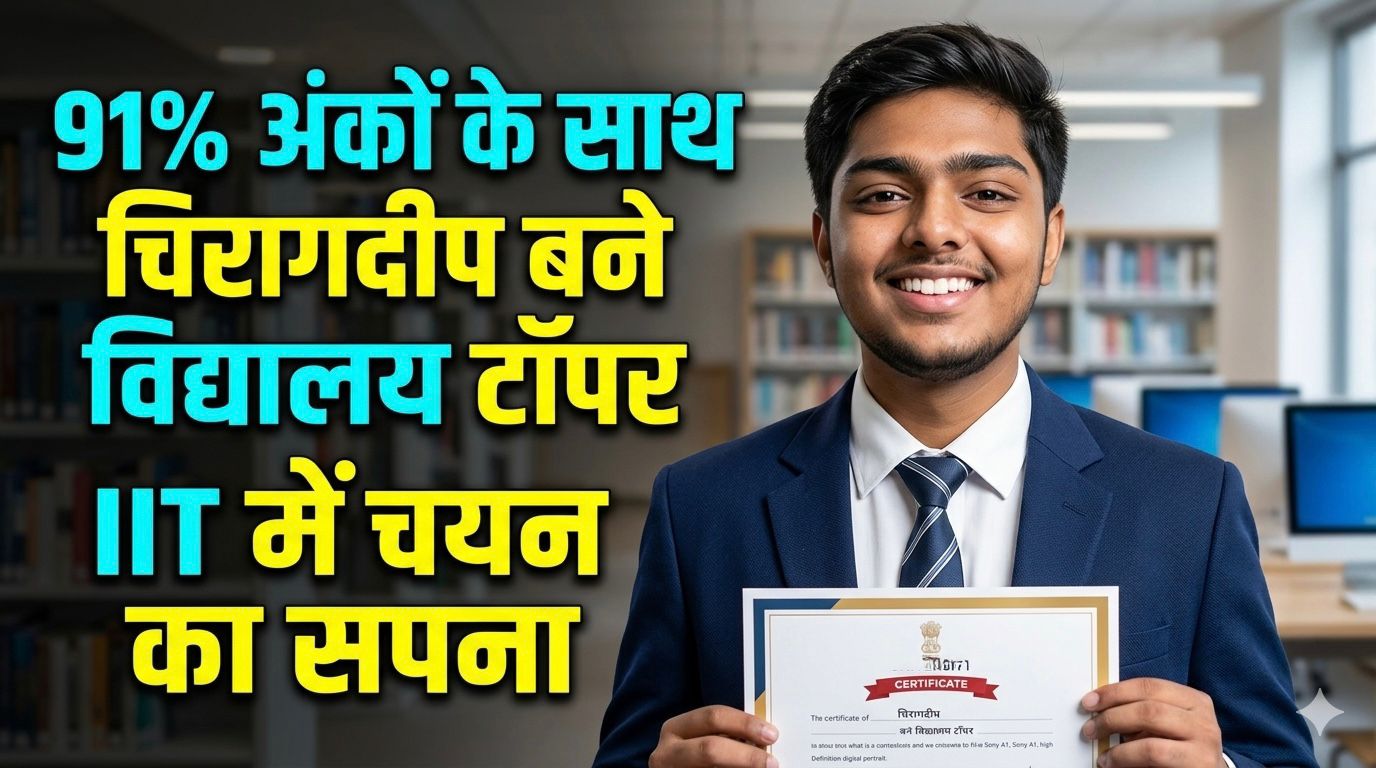 91 प्रतिशत अंकों के साथ चिरागदीप बने विद्यालय टॉपर, IIT में चयन का सपना 91 प्रतिशत अंकों के साथ चिरागदीप बने विद्यालय टॉपर, IIT में चयन का सपना