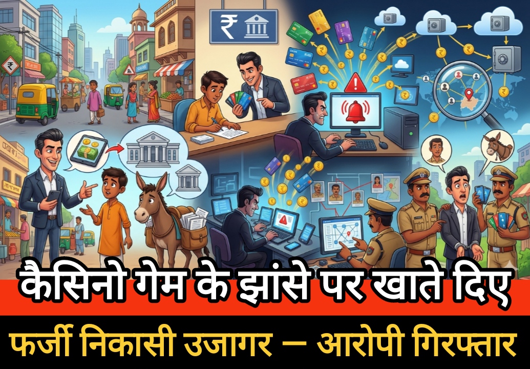 कैसिनो गेम के झांसे पर खाते दिए, फर्जी निकासी उजागर — आरोपी गिरफ्तार