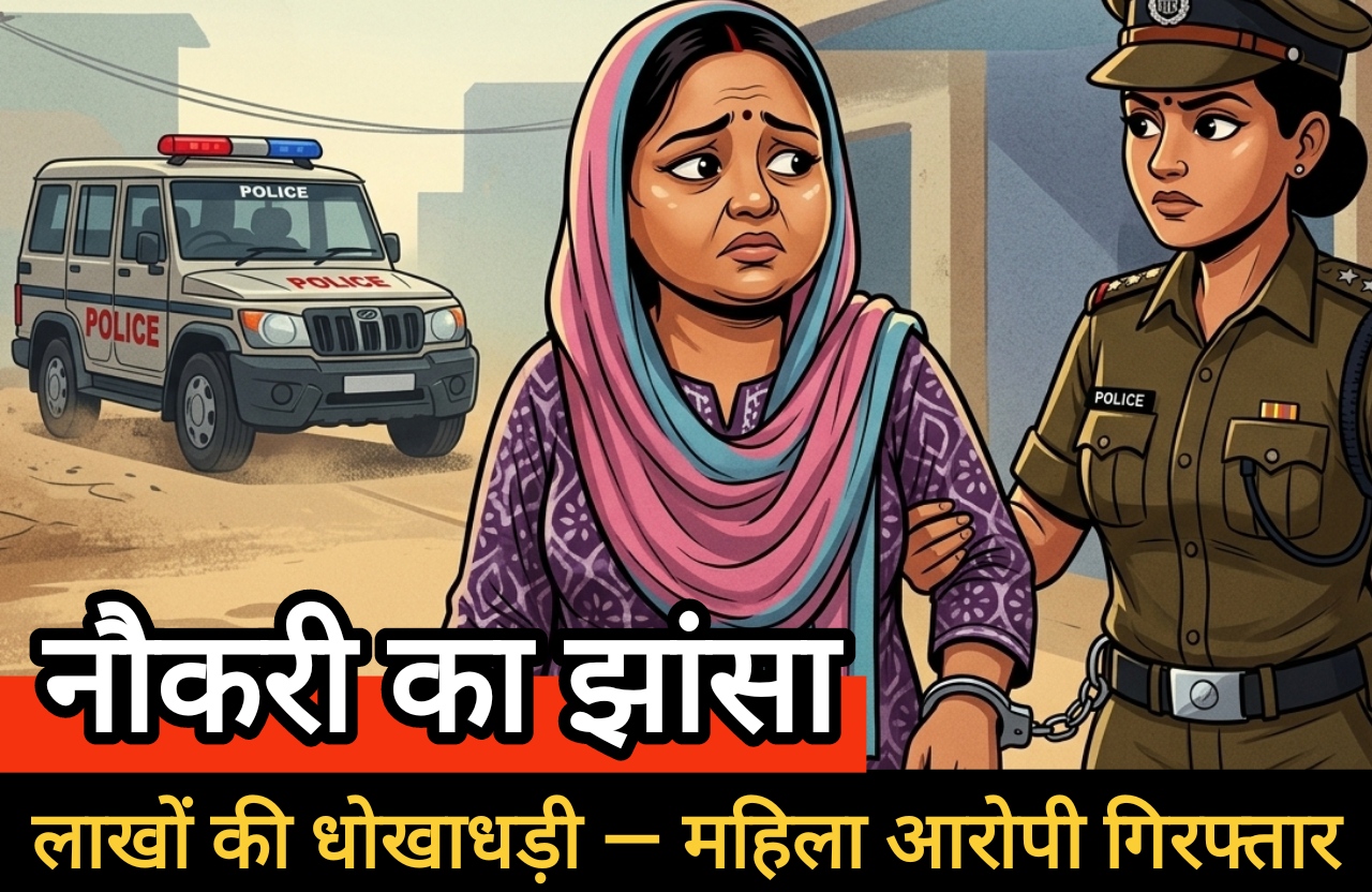 नौकरी का झांसा देकर लाखों की धोखाधड़ी — महिला आरोपी गिरफ्तार