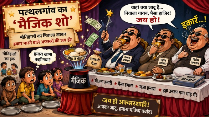 पत्थलगांव का ‘मैजिक शो’ : नौनिहालों का निवाला खाकर डकार मारने वाले अफसरों की जय हो!…
