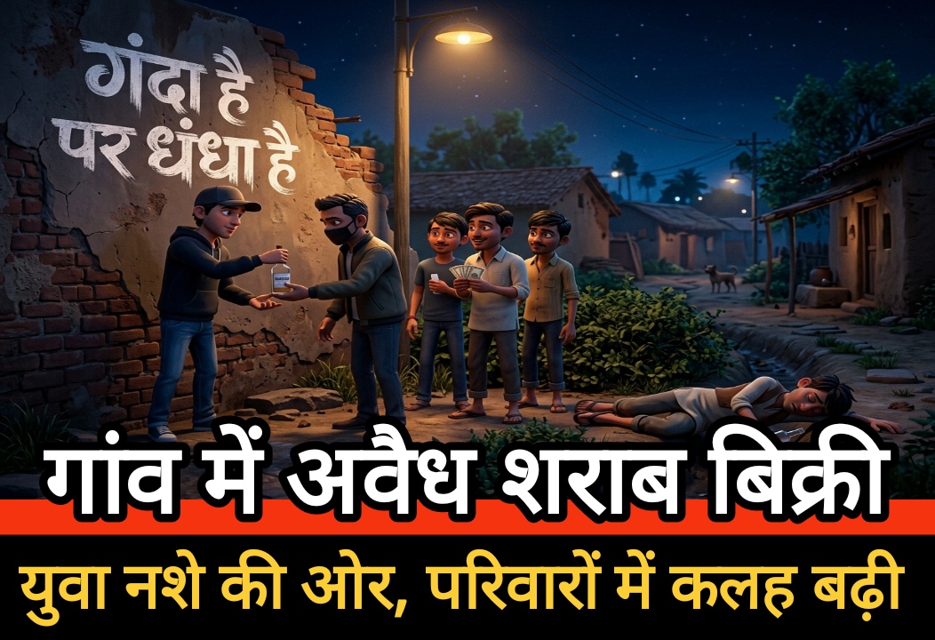 गांव में अवैध शराब के धंधे से भय का माहौल ; युवा नशे की ओर, परिवारों में कलह बढ़ी