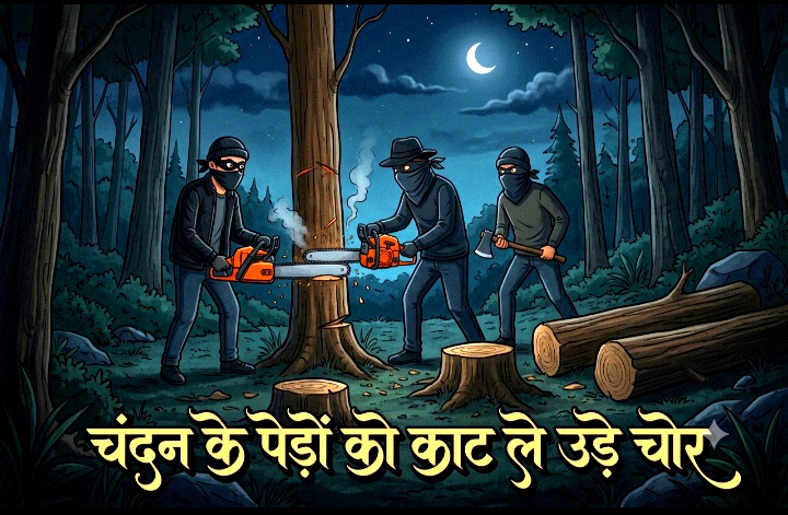 आश्रम से 20-25 साल पुराने 5 चंदन के पेड़ो की चोरी, जांच में जुटी बालोद पुलिस