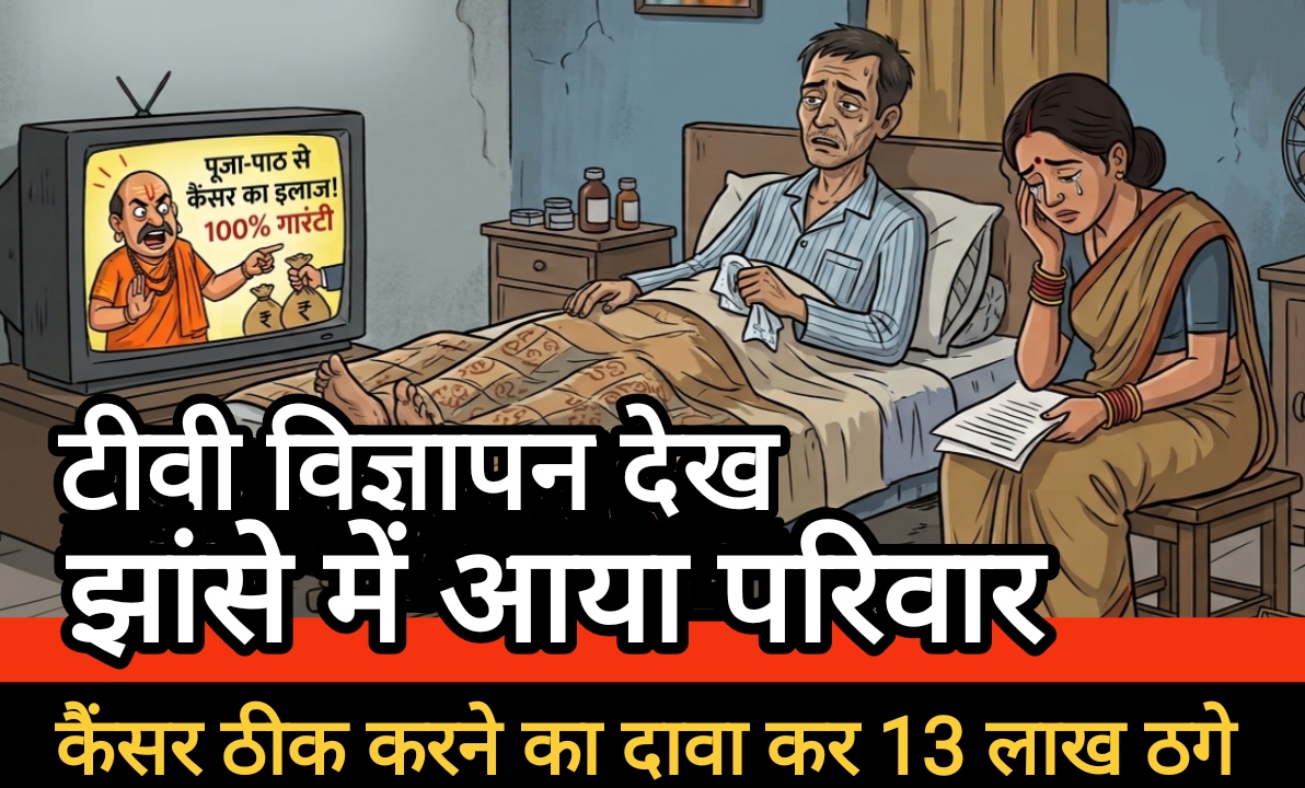 टीवी विज्ञापन देख झांसे में आया परिवार : कैंसर ठीक करने का दावा कर 13 लाख ठगे