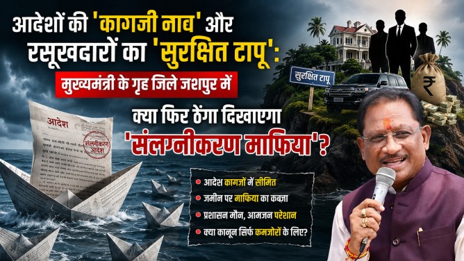 आदेशों की ‘कागजी नाव’ और रसूखदारों का ‘सुरक्षित टापू’ : मुख्यमंत्री के गृह जिले जशपुर में क्या फिर ठेंगा दिखाएगा ‘संलग्नीकरण माफिया’?…