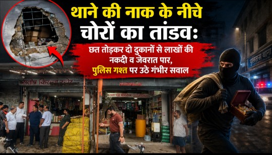 थाने की नाक के नीचे चोरों का तांडव: छत तोड़कर दो दुकानों से लाखों की नकदी व जेवरात पार, पुलिस गश्त पर उठे गंभीर सवाल…