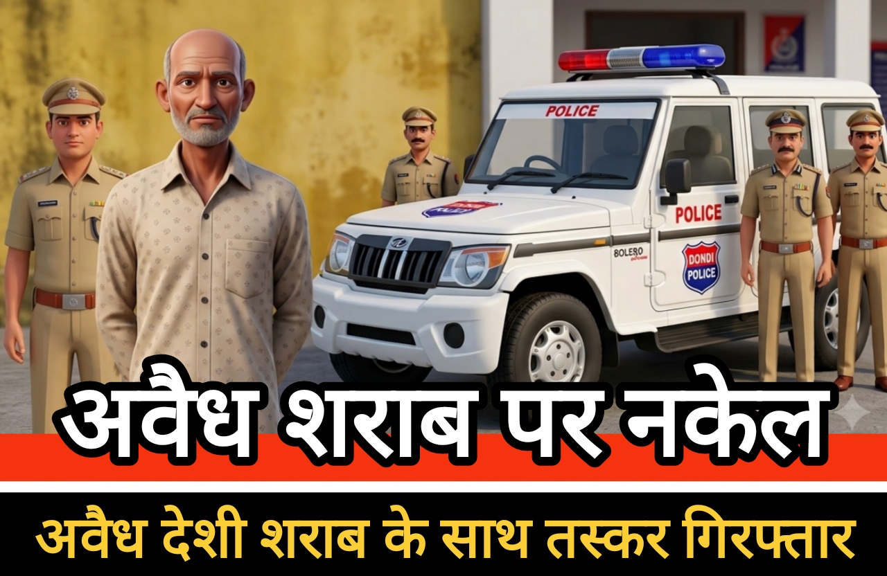 डौंडी पुलिस की अवैध शराब पर नकेल : 30 पौव्वा अवैध देशी शराब के साथ तस्कर गिरफ्तार, भेजा गया जेल