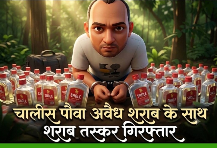 राजहरा पुलिस की ताबड़तोड़ कार्रवाई : 40 पौवा अवैध शराब के साथ तस्कर गिरफ्तार, भेजा गया जेल