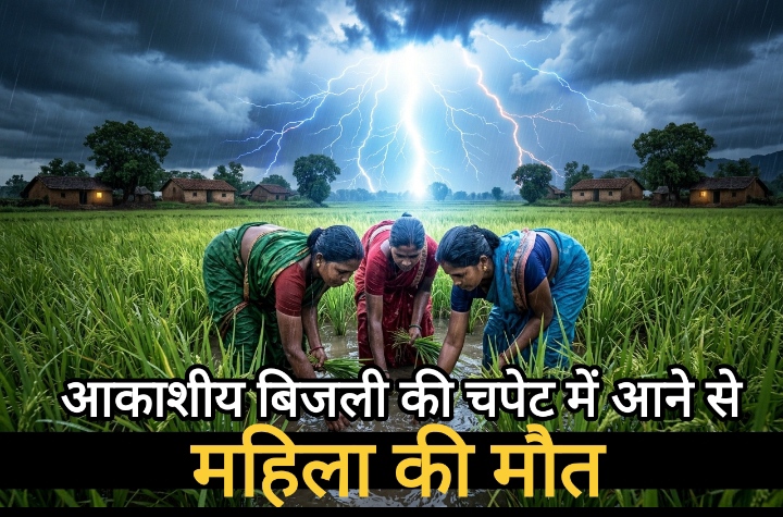 आकाशीय बिजली की चपेट में आने से महिला किसान की मौत, तीन अन्य महिलाएं गंभीर रूप से झुलसी