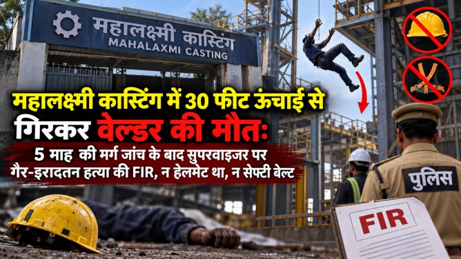 रायगढ़ : महालक्ष्मी कास्टिंग में 30 फीट ऊंचाई से गिरकर वेल्डर की मौत: 5 माह की मर्ग जांच के बाद सुपरवाइजर पर गैर-इरादतन हत्या की FIR; न हेलमेट था, न सेफ्टी बेल्ट…