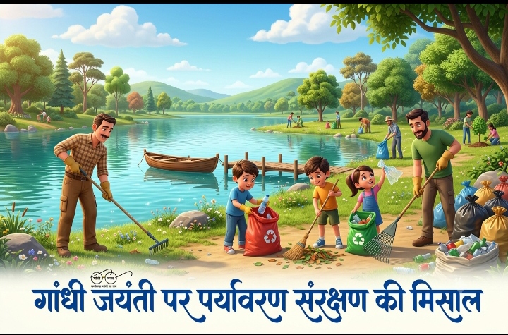 गांधी जयंती पर पर्यावरण संरक्षण की मिसाल : पर्यावरण प्रेमियों और वार्डवासियों ने तालाब की सफाई कर जल संरक्षण का दिया संदेश