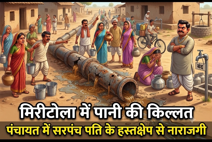 पीने के पानी को तरसते मिर्रीटोला के ग्रामीण : आधा घंटा नल सप्लाई और दूषित पानी से आक्रोश, मुख्य पाइपलाइन टूटी